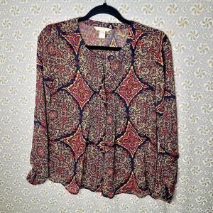 Banana Republic flowy lightweight artsy blouse